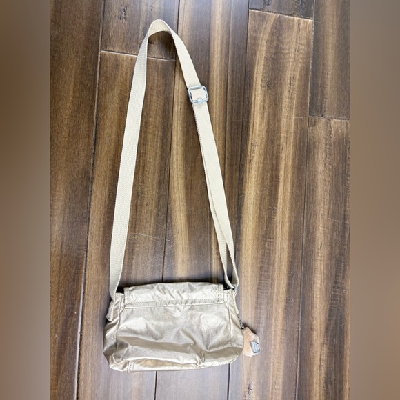 Beige Gold Kipling Crossbody Messenger Purse Handbag Bag Gorilla Keychain y2k - Picture 7 of 8